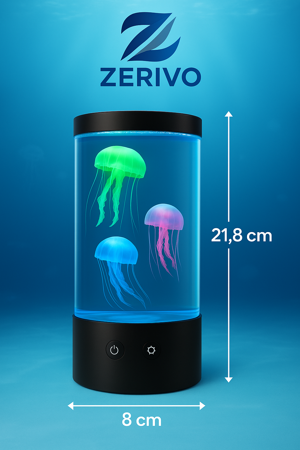 Zerivo - Magische Quallen-Lampe LED Nachtlicht mit Farbwechsel